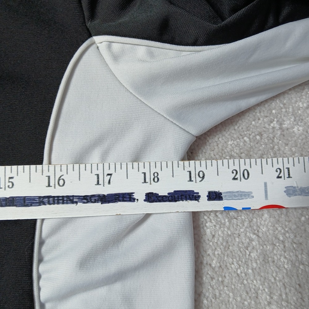 Womens Puma Long Sleeve Athletic Coat Small Black & White Old School Full Zip - Picture 7 of 13